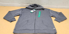 Danskin Women's Hooded Sweatshirt Stonewash Heather Gray Full Zip Size XL