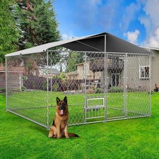 10 x 10 x 7 FT Dog Crate Kennel Outdoor Large Dog House with Waterproof Canopy