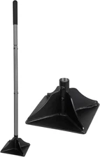 Steel Tamper with 48 inch Handle 8"x8" Garden Rubber Grip for Laborsaving All-St