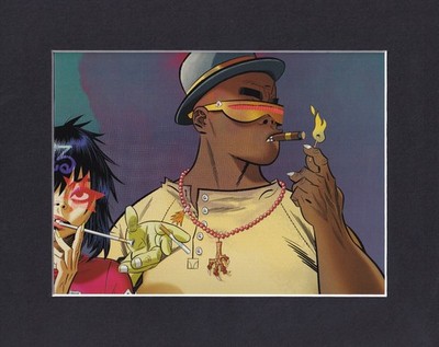 8X10'' Matted Print Picture Gorillaz Band: 2-D, Murdoc, Noodle, Russel.