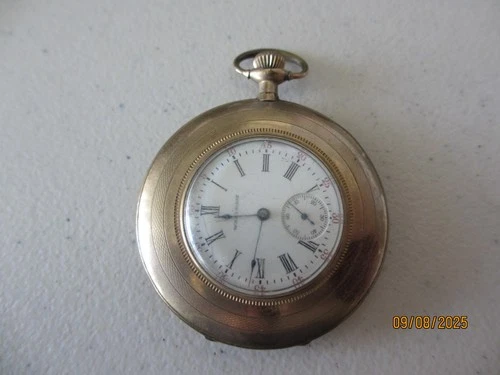ANTIQUE 1907 WALTHAM 14K GOLD FILLED 7J 0S MODEL 1907 GRADE 161 POCKET WATCH (6)