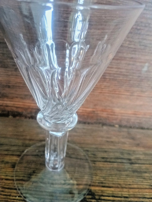 Antique Georgian 18th Century Wrythen Hollow 4 Sided Wine Stem! NR