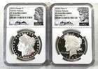2024-S Proof Morgan and Peace Silver Dollar 2pc Set NGC PF70UC AR!! - Ryder Sig.