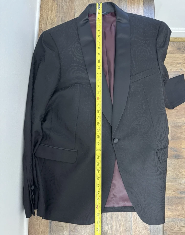 Chaqueta de Esmoquin Jos.A.Bank Hombre Negra/Paisley, Talla 46L, 100% Lana, Nueva Con Etiquetas Foto 4 de 4