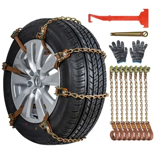 Oziral Car Tire Snow Chains 8 Pieces Universal Stainless Steel Snow Chains Set