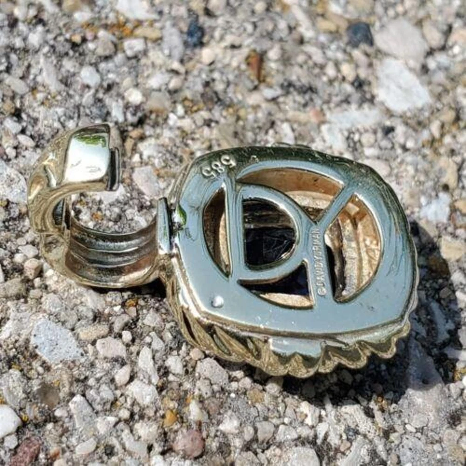 COLGANTE POTENCIADOR CABLE IOLITA ORO 14K DAVID YURMAN ALBION Cojín Vintage Foto 3 de 4