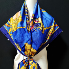 RARE VINTAGE HERMES Silk Scarf "Les Bissone de Venise" Carre 90 Duty-free US