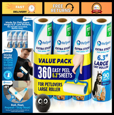 Extra Sticky Lint Roller Refills - 4 Pack, 90 Sheets Each, 360 Total Sheets