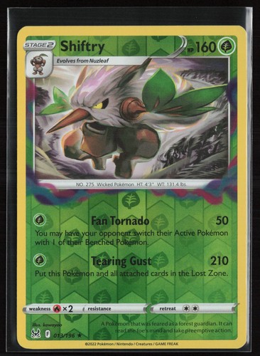 Shiftry 13/196 Reverse Holo - Lost Origin - PTCG - NM