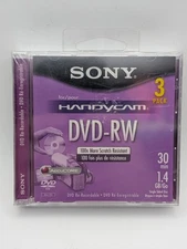 SONY Handycam DVD-RW 30 Min 1.4GB NEW SEALED - 3 Pack