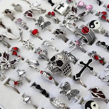 20pcs Gothic Skeleton Ring Set Punk Grunge Unisex Street Jewelry Gift - NEW