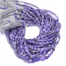 Natural Tanzanite Gemstone Tumbled Shape Smooth Beads 4X3 7X5mm Strand 8"