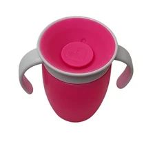 Munchkin Miracle 360 Spoutless Baby Trainer Sippy Cup 7oz Pink Double Handle
