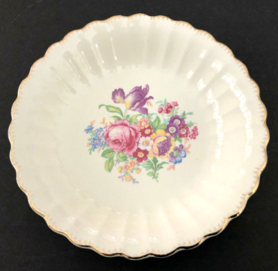 Leigh Ware Potters LEP1 Floral 22k Gold Warranted GFE - 7-3/4'' COUPE SOUP BOWL