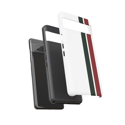 White Tough Case For iPhone 16, Red Green Stripes Design Glossy or Matte - Picture 147 of 270