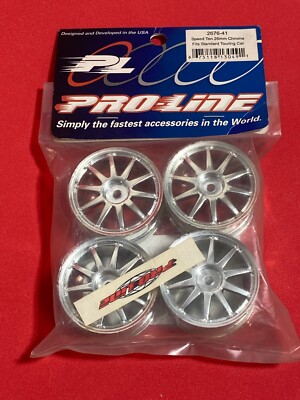 ''NEW IN PACKAGE PROLINE 2676-41 SPEED TEN CHROME 26MM TOURING CAR WHEELS
