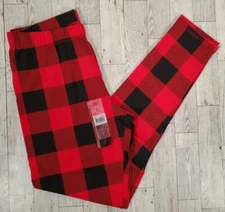Red Buffalo Plaid Ankle Leggings S M L 2X 3X Stretch No Boundaries Juniors
