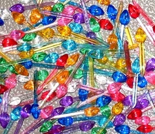 25 Mini Mixed Colored Twist Light Bulbs Peg for Ceramic Christmas Tree 