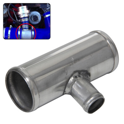 2'' 51mm Blow Off Valve Adapter Aluminum T-Pipe Shape Tube for 25mm ID BOV Silver
