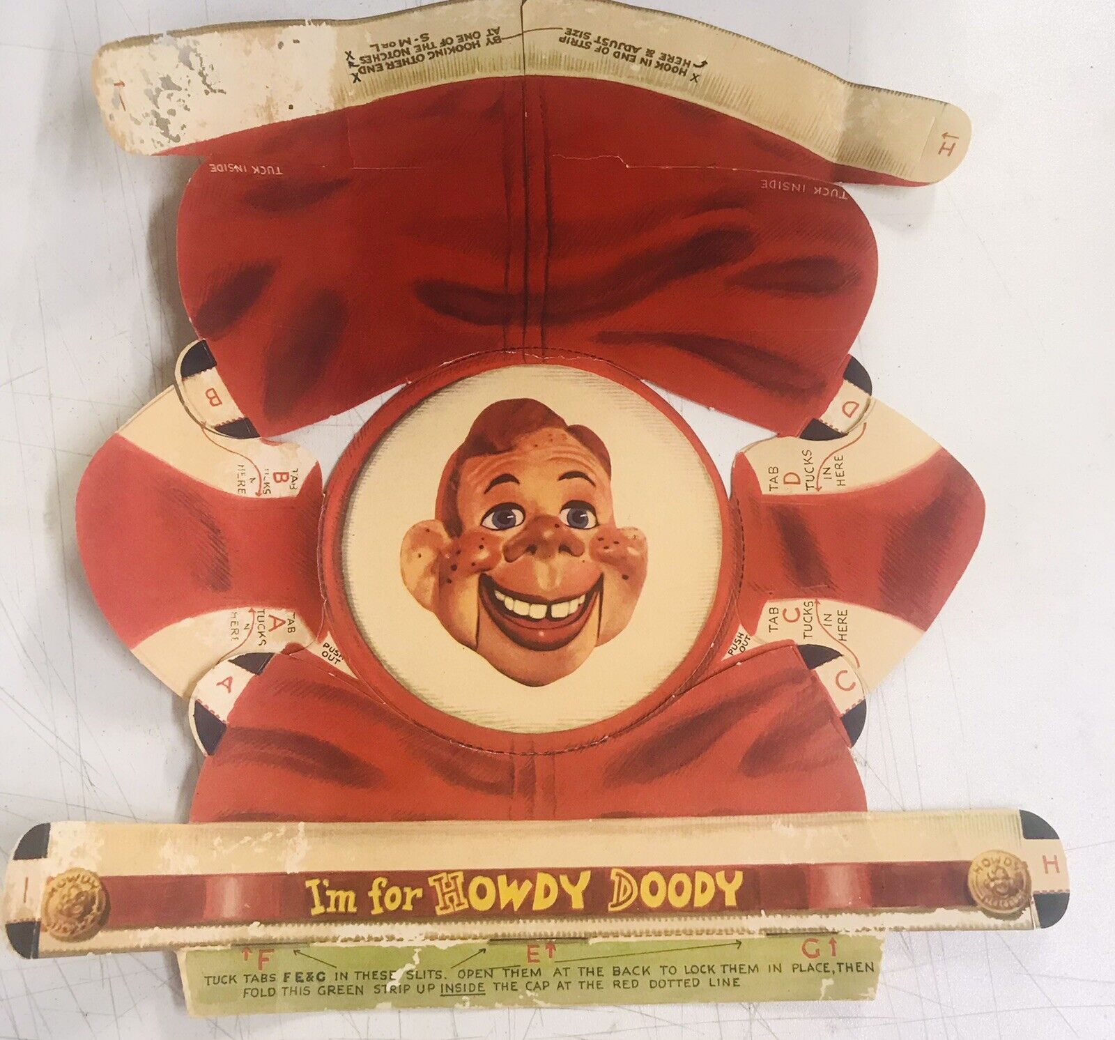 Altid Uretfærdig befolkning RARE Vintage Howdy Doody IsMask 1950s Paper Toy Hat Poll Parrot Shoes  Tuk-a-Tab | eBay