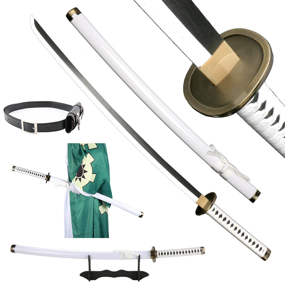 Elervino Bamboo Roronoa Zoro Sword Cosplay with Belt Holder, 41 inches,  Yama Enma/Wado Ichimonji/Kitetsu Sword, 3 in 1