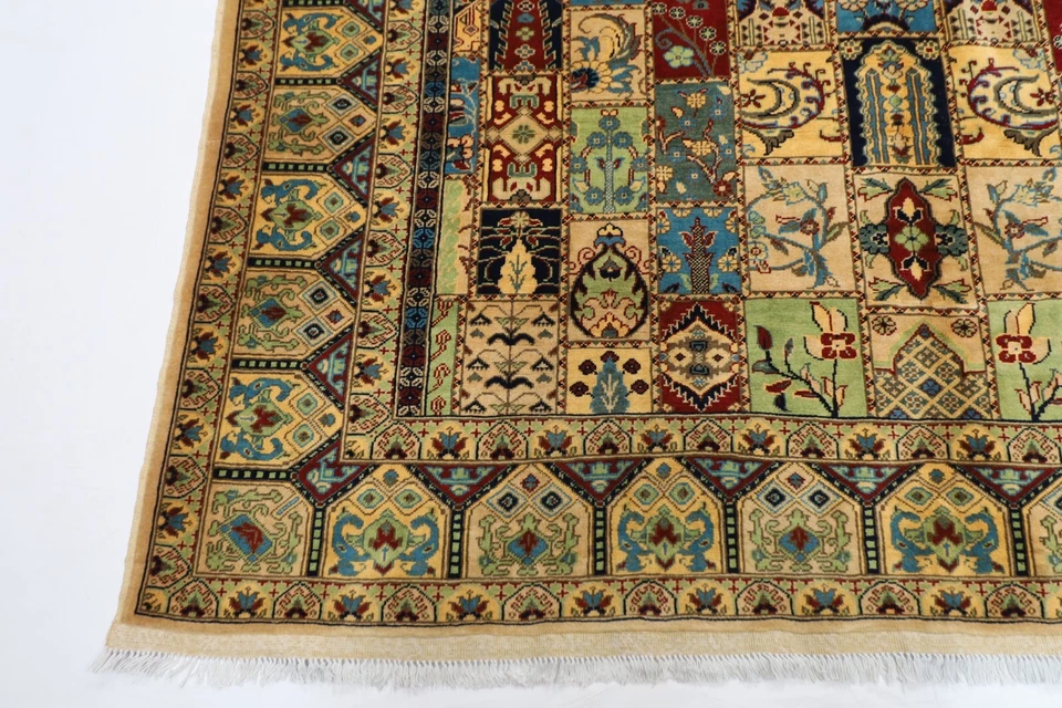 7x10 ft Beige four-season patchwork Area rug Afghan Hand Knotted Tribal oriental - Image 2 of 4