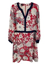 Talbots Sz 16 DRESS Floral Midi Summer Vacation SI54