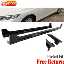 2PCS Side Skirts Rocker Panels ABS For Honda Civic 9th 4Dr Mugen RR Style 12-15