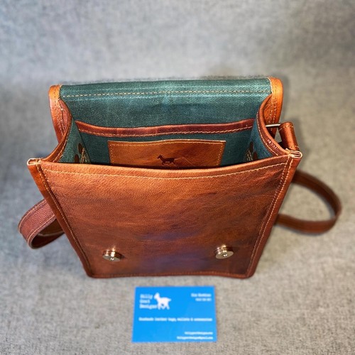 Leather Bag 9" Tall Satchel M9 Shoulder Messenger Bag A5 size - Picture 6 of 9