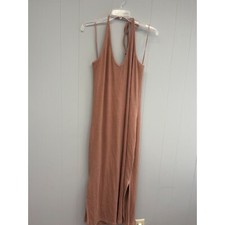 Old Navy XXL Rib Knit Halter Midi Dress Warm Hickory