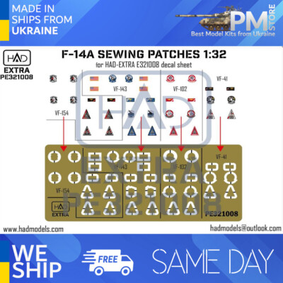 HAD models PE321008 1/32 F-14A-D sewing patches VF-143 VF-154 VF-41 VF102