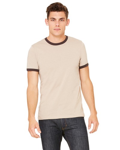 Bella + Canvas 3055C Men's Jersey Short Sleeve Ringer Stylish Tee T ...