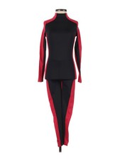 Weissman Red Black Two Tone Colorblock Unitard mt11202 Dance Costume Size MC M