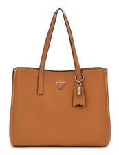 GUESS Meridian II Girlfriend Tote Schultertasche Shopper Tasche Cognac hellbraun