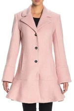 NWT!! Laundry By Shelli Segal Boucle Skirted Hem Coat $340 Fresh Pink Size: S