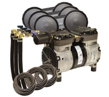 Rocking Piston Pond Aeration System 1/2 HP Kit with Diffusers & Poly Tubing