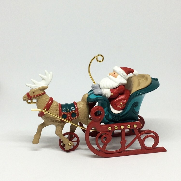 Hallmark Keepsake Ornament Christmas Sleigh Ride 1998 Die-Cast Metal 