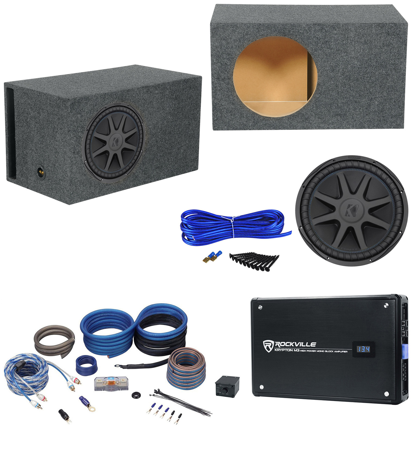 Автомобильный сабвуфер Kicker 44CVX152 CVX 15 мощностью 2000 Вт Вентилируемый сабвуфер Моноусилитель Провода 76190₽