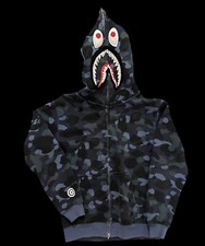 Vintage A Bathing Ape Bape Blue Camo Zip Up Hoodie Size Medium