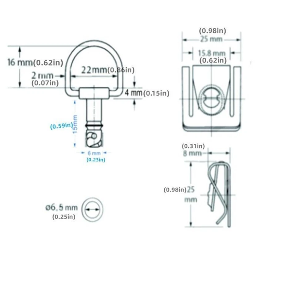Tornillos de sujeción de clip para guardabarros carenado de carrera giro anillo en D de liberación rápida para motocicleta Foto 2 de 4