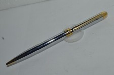 Premium Ballpoint Rollerball Pen Luxury High Polished Chrome Gold Trim Tested