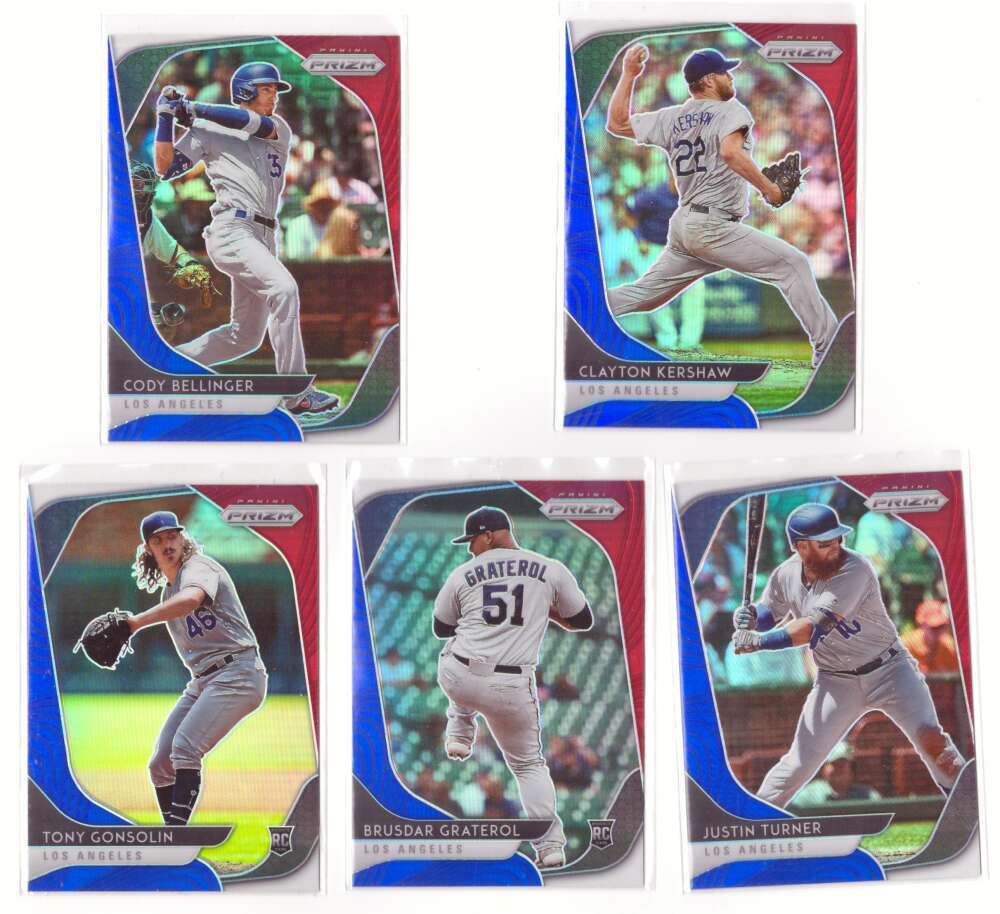2020 Panini Prizm Red White & Blue Teir 1 1-100 LOS ANGELES DODGERS Team Set