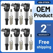 6 Ignition Coils Pack UF375 and Spark Plug For 2009 Chevy Traverse 3.6L V6
