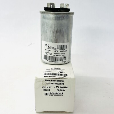 SOURCE1 ROUND MOTOR RUN CAPACITOR 35/5UF 440VAC - S1-CAP4405035DR