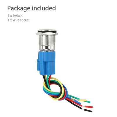 19mm Selector Rotary Switch Latching 3 Positions 2NO 2NC 12-24V With Wire socket