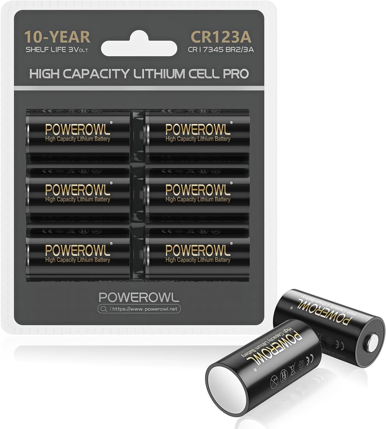 Durable 6-Pack CR123A Lithium Batteries - Extended Shelf Life & Versatile Use