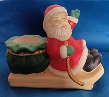 PartyLite Teelichthalter "WEIHNACHTSMANN auf SCHLITTEN" Porzellan VINTAGE-X-mas*
