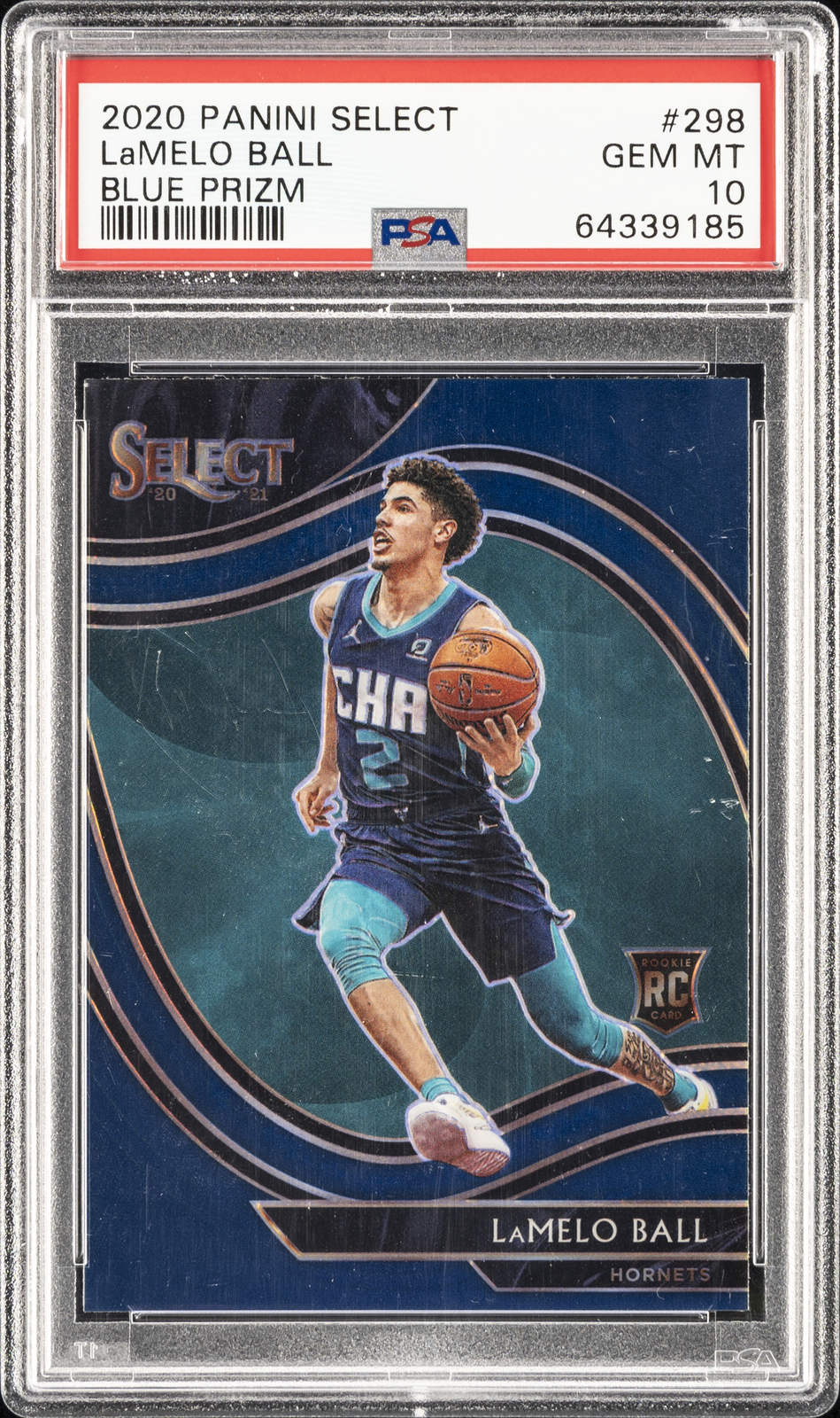 2020 PANINI SELECT BLUE PRIZM #298 LAMELO BALL ROOKIE RC PSA 10