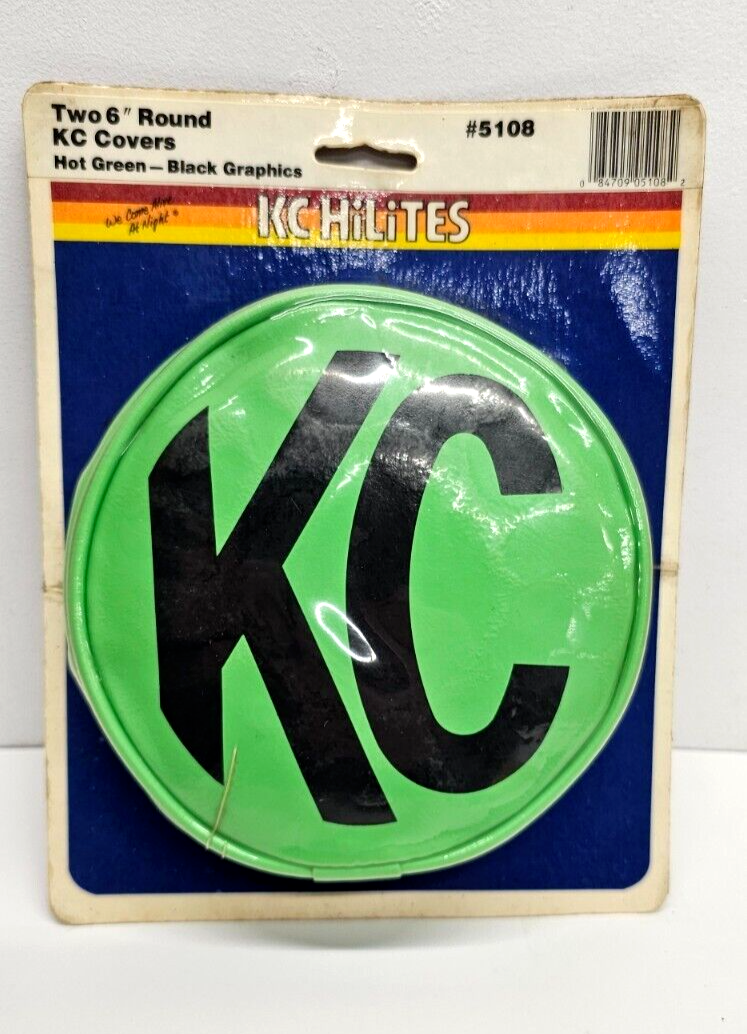 NOS Pair Vintage KC HiLiTES 6” Round Green KC Soft Fog Light
