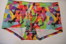 2(X)IST SLIQ LOW RISE TRUNK UNDERWEAR COLOR BLOCK PRINT XLARGE